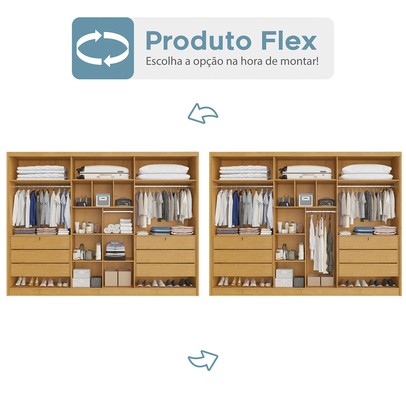 Guarda-Roupa Casal Valencia 6 Portas 6 Gavetas 100% Mdf Peroba - Mademarques