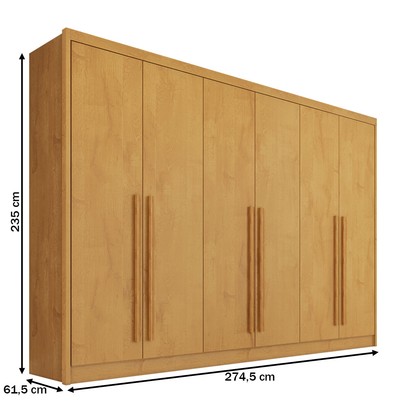 Guarda-Roupa Casal Valencia 6 Portas 6 Gavetas 100% Mdf Peroba - Mademarques