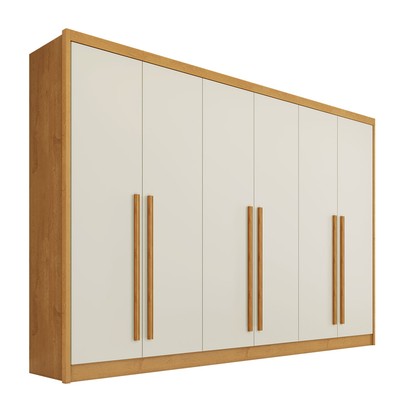 Guarda-Roupa Casal Valencia 6 Portas 6 Gavetas 100% Mdf Peroba/Off White - Mademarques