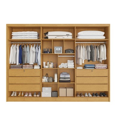 Guarda-Roupa Casal Valencia 6 Portas 6 Gavetas 100% Mdf Peroba/Off White - Mademarques