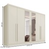 Guarda-Roupa Casal Valencia 6 Portas 6 Gavetas 100% Mdf com Espelho Off White - Mademarques