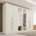 Guarda-Roupa Casal Valencia 6 Portas 6 Gavetas 100% Mdf com Espelho Off White - Mademarques