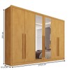 Guarda-Roupa Casal Valencia 6 Portas 6 Gavetas 100% Mdf com Espelho Peroba - Mademarques