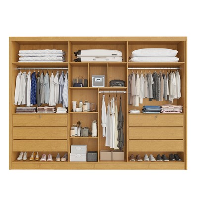 Guarda-Roupa Casal Valencia 6 Portas 6 Gavetas 100% Mdf com Espelho Peroba - Mademarques