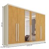 Guarda-Roupa Casal Valencia 6 Portas 6 Gavetas 100% Mdf com Espelho Off White/Peroba - Mademarques