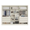 Guarda-Roupa Casal Valencia 6 Portas 6 Gavetas 100% Mdf com Espelho Off White/Peroba - Mademarques