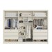 Guarda-Roupa Casal Valencia 6 Portas 6 Gavetas 100% Mdf com Espelho Off White/Peroba - Mademarques