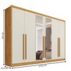Guarda-Roupa Casal Valencia 6 Portas 6 Gavetas 100% Mdf com Espelho Peroba/Off White - Mademarques