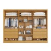 Guarda-Roupa Casal Valencia 6 Portas 6 Gavetas 100% Mdf com Espelho Peroba/Off White - Mademarques