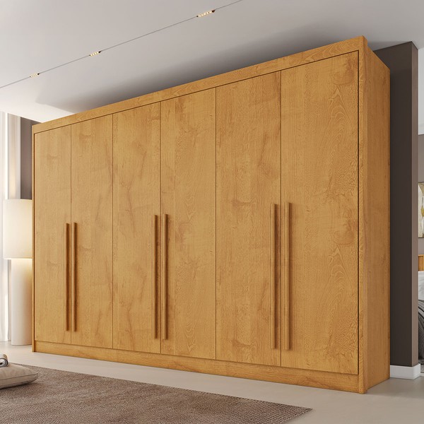 Guarda-Roupa Casal Alba Plus 6 Portas 4 Gavetas 100% Mdf Peroba - Mademarques