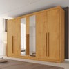 Guarda-Roupa Casal Alba Plus 6 Portas 4 Gavetas 100% Mdf com Espelho Peroba - Mademarques