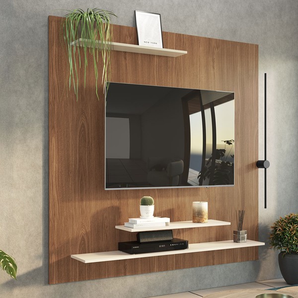 Painel para TV Até 65 Polegadas Chicago 3 Prateleira Freijo/Off - Irm Móveis