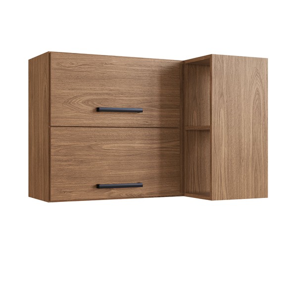 Armário Aéreo de Cozinha Giovanna 2 Portas Freijó/Preto - Irm Móveis