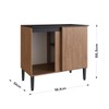 Balcão de Cozinha Giovanna 1 Porta Freijó/Preto - Irm Móveis