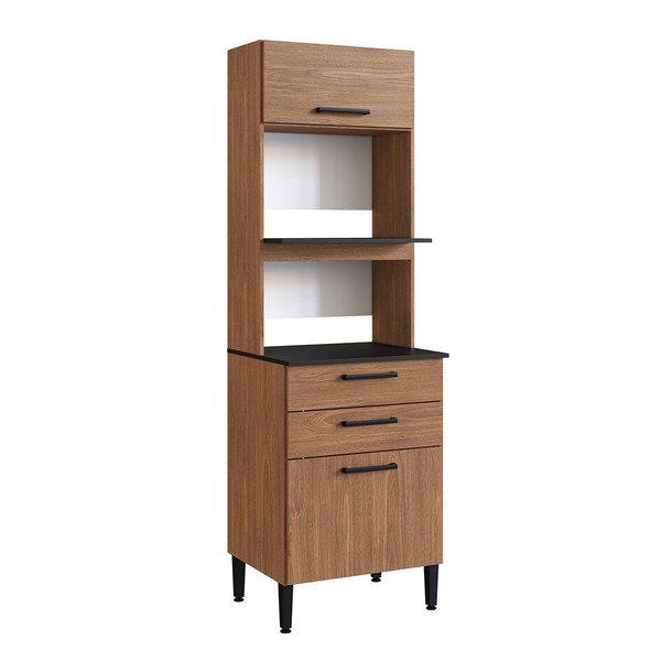 Torre Quente Giovanna 2 Portas 2 Gavetas Preto/Freijó - Irm Móveis