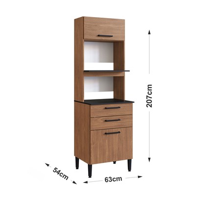 Torre Quente Giovanna 2 Portas 2 Gavetas Preto/Freijó - Irm Móveis