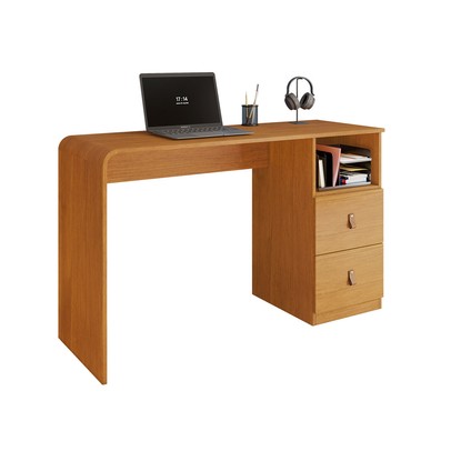 Mesa Escrivaninha Esmeralda 2 Gavetas Cinamomo - Pnr Móveis