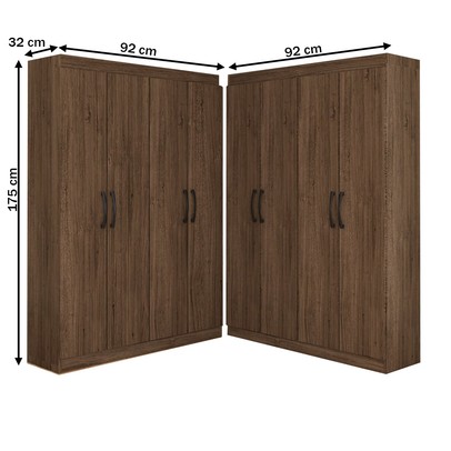 Guarda-Roupa Infantil Dois Irmãos Salvador 8 Portas 16 Prateleiras Castanho - Panorama Móveis