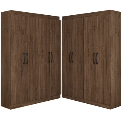 Guarda-Roupa Infantil Dois Irmãos Salvador 8 Portas 16 Prateleiras Castanho - Panorama Móveis