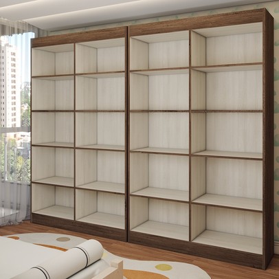 Guarda-Roupa Infantil Dois Irmãos Salvador 8 Portas 16 Prateleiras Castanho - Panorama Móveis