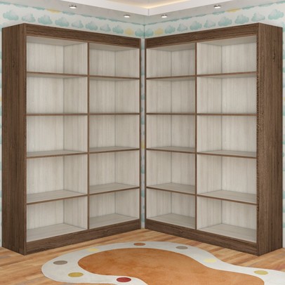 Guarda-Roupa Infantil Dois Irmãos Salvador 8 Portas 16 Prateleiras Castanho - Panorama Móveis