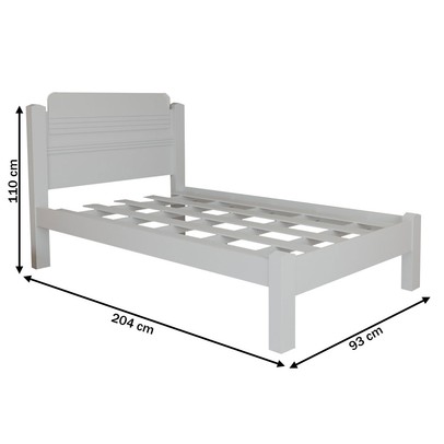 Cama de Solteiro Kids 100% Mdf  Branco - Panorama Móveis