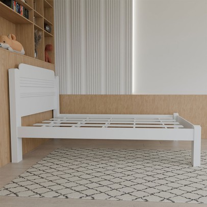 Cama de Solteiro Kids 100% Mdf  Branco - Panorama Móveis