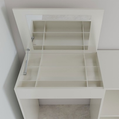 Penteadeira Celeste 2 Portas com Espelho e Porta Jóias Branco - Panorama Móveis