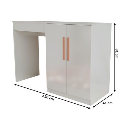 Penteadeira Celeste 2 Portas com Espelho e Porta Jóias Branco - Panorama Móveis