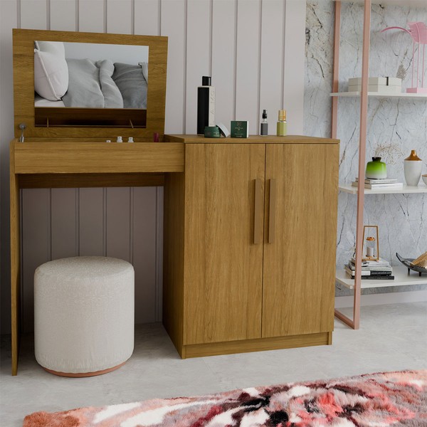 Penteadeira Celeste 2 Portas com Espelho e Porta Jóias Ypê - Panorama Móveis