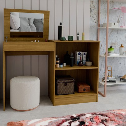 Penteadeira Celeste 2 Portas com Espelho e Porta Jóias Ypê - Panorama Móveis