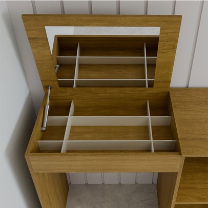 Penteadeira Celeste 2 Portas com Espelho e Porta Jóias Ypê - Panorama Móveis