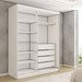 Guarda-Roupa Solteiro Vulcan 2 Portas 4 Gavetas com Espelho 100% Mdf Branco - Panorama Móveis