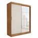 Guarda-Roupa Solteiro Vulcan 2 Portas 4 Gavetas com Espelho 100% Mdf Cinamomo/Off White - Panorama Móveis