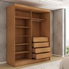 Guarda-Roupa Solteiro Vulcan 2 Portas 4 Gavetas com Espelho 100% Mdf Cinamomo/Off White - Panorama Móveis