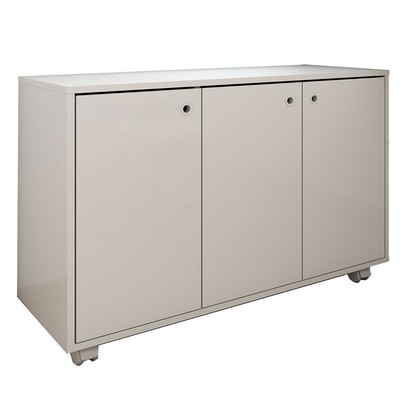 Armário para Escritório Coral 3 Portas 1 Prateleira Branco - Panorama Móveis