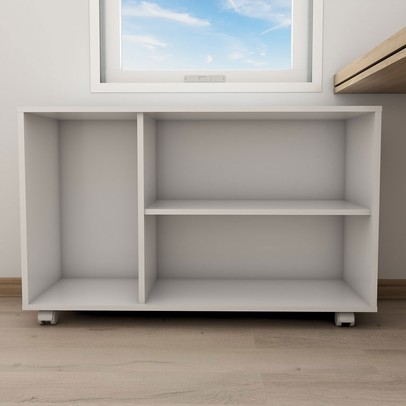 Armário para Escritório Coral 3 Portas 1 Prateleira Branco - Panorama Móveis