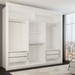 Guarda-Roupa Casal Louise 3 Portas de Correr 4 Gavetas Espelhado Branco - Panorama Móveis