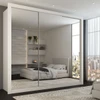Guarda-Roupa Casal Louise 3 Portas de Correr 4 Gavetas Espelhado Branco - Panorama Móveis
