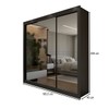 Guarda-Roupa Casal Louise 3 Portas de Correr 4 Gavetas Espelhado Preto - Panorama Móveis