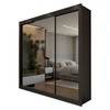 Guarda-Roupa Casal Louise 3 Portas de Correr 4 Gavetas Espelhado Preto - Panorama Móveis