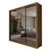 Guarda-Roupa Casal Louise 3 Portas de Correr 4 Gavetas Espelhado Cinamomo - Panorama Móveis
