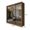 Guarda-Roupa Casal Louise 3 Portas de Correr 4 Gavetas Espelhado Cinamomo - Panorama Móveis
