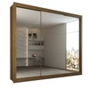 Guarda-Roupa Casal Louise 3 Portas de Correr 4 Gavetas Espelhado Cinamomo - Panorama Móveis