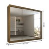 Guarda-Roupa Casal Louise 3 Portas de Correr 4 Gavetas Espelhado Cinamomo - Panorama Móveis