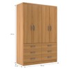 Guarda-Roupa Solteiro áquila 4 Portas 6 Gavetas Cinamomo - Pnr Móveis