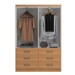 Guarda-Roupa Solteiro áquila 4 Portas 6 Gavetas Cinamomo - Pnr Móveis