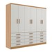 Guarda-Roupa Casal Arkansas 6 Portas 12 Gavetas Cinamomo/Branco - Pnr Móveis