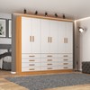 Guarda-Roupa Casal Arkansas 6 Portas 12 Gavetas Cinamomo/Branco - Pnr Móveis