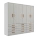 Guarda-Roupa Casal Arkansas 6 Portas 12 Gavetas Branco - Pnr Móveis